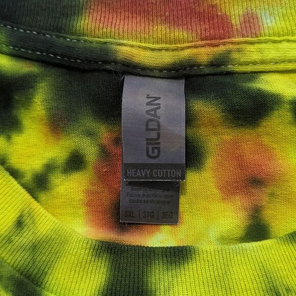 Tie Dye Spiral 3XL Rainbow Scrunch Gildan Heavy Cotton Short Sleeve Men New Plus - Picture 3 of 4